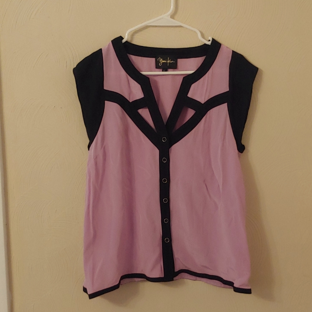 Yumi kim, large, purple and black blouse